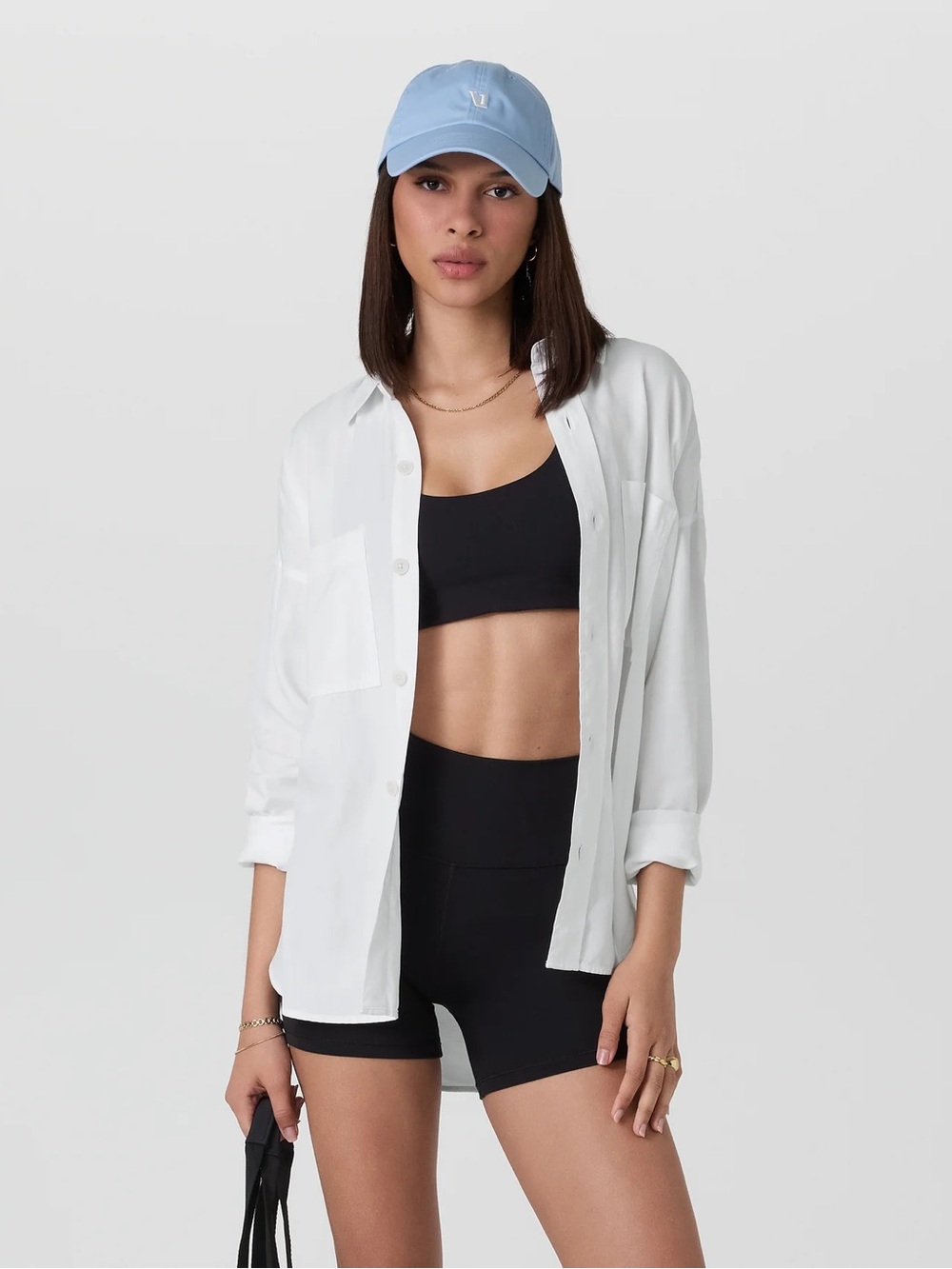 Vuori Trestles Twill Button Up White Oversized Lyocell Linen Shirt Size S